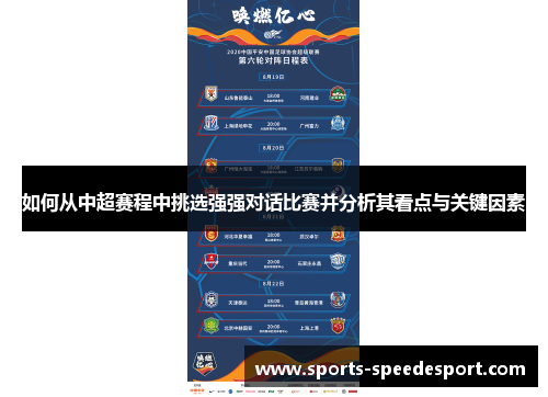 如何从中超赛程中挑选强强对话比赛并分析其看点与关键因素