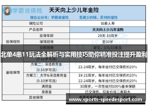 北单4串11玩法全解析与实用技巧助你精准投注提升盈利